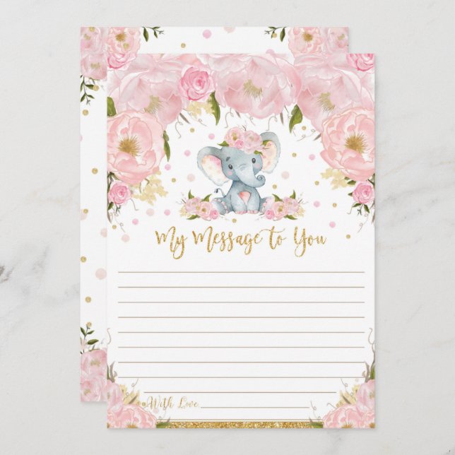 Elefant Tidskapsel Meddelande Till Dig Tomma Kort (Fram/baksida)