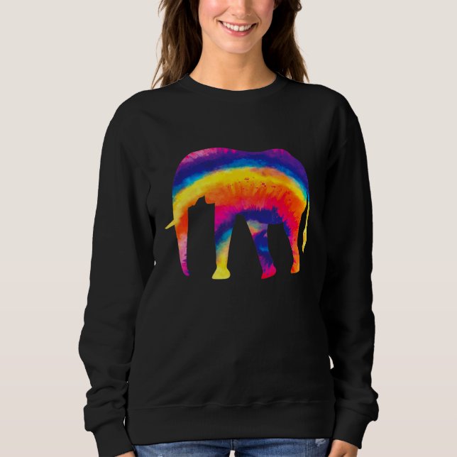 Elefant Tie Dye Hippie T Shirt (Framsida)
