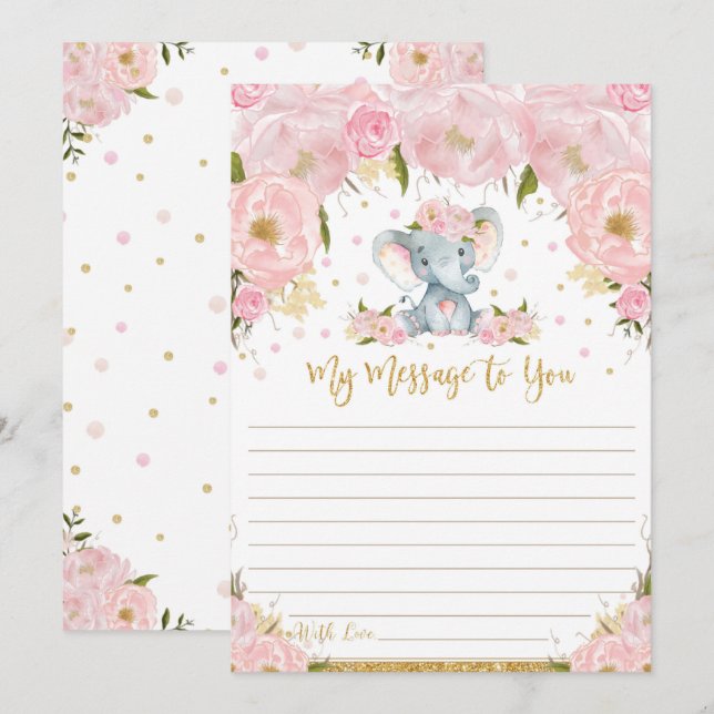 Elefant Time Capsule-meddelande till dig - tomma k Inbjudningar (Fram/baksida)
