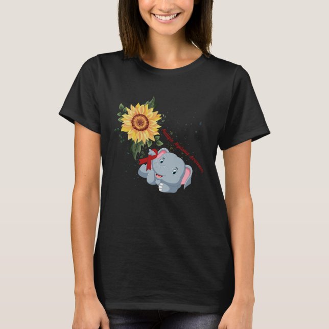 Elefant Tro Hopp Kamp Ljuvlig Multipel Myelom Medv T Shirt (Framsida)