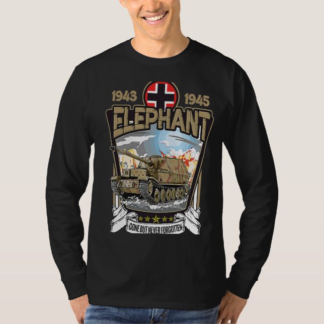Elefant, tysk stridsvagnsförstörare från andra vär t shirt (Framsida)