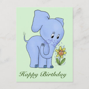 Elefant und Blume Vykort