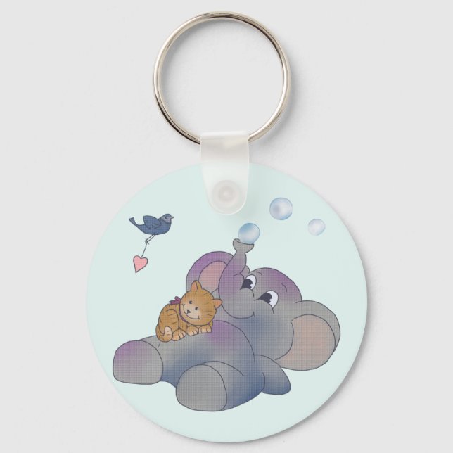Elefant und Kätzchen Nyckelring (Framsida)