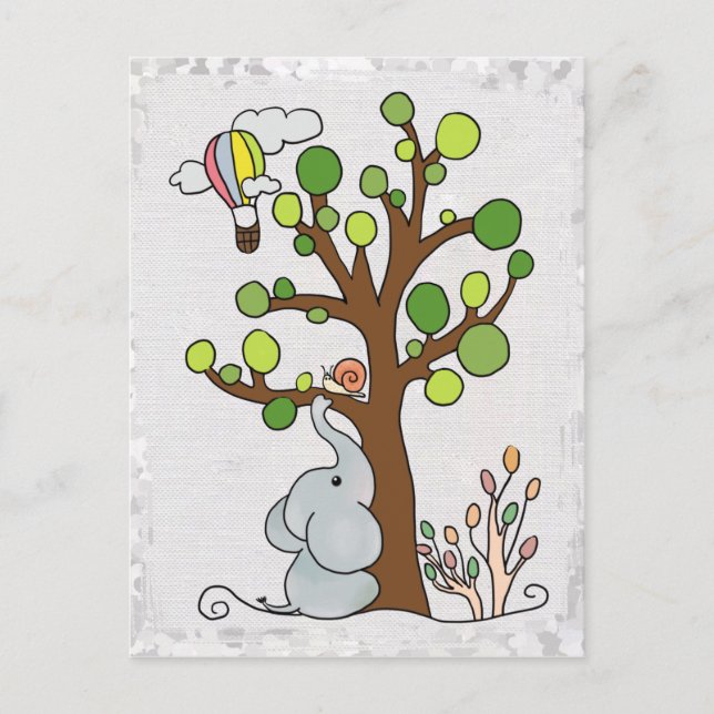 Elefant unterm Baum Vykort (Framsida)