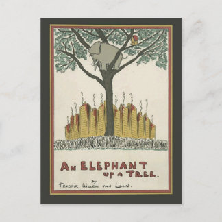 Elefant upp ett träd vykort