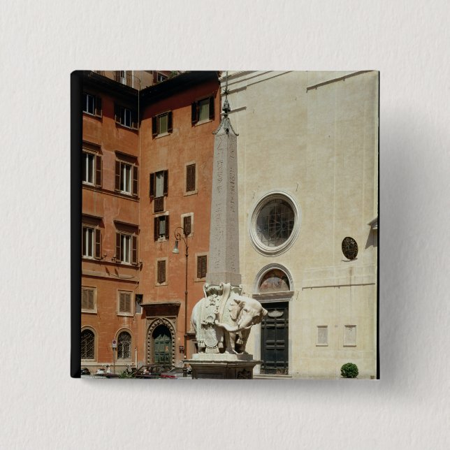 Elefant uthärda en egyptisk Obelisk, 1667 Knapp (Framsida)