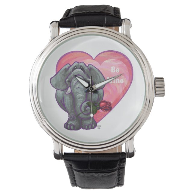 Elefant Valentindagen Armbandsur (Framsida)
