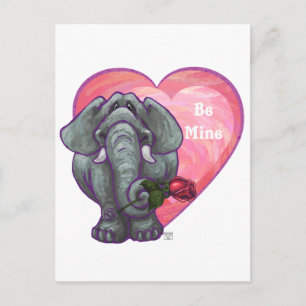 Elefant Valentindagen Helg Vykort