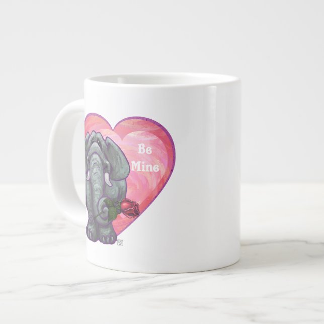 Elefant Valentindagen Jumbo Mugg (Framsida vänster)