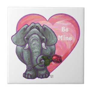 Elefant Valentindagen Kakelplatta