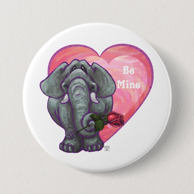 Elefant Valentindagen Knapp (Framsida)