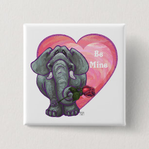 Elefant Valentindagen Knapp