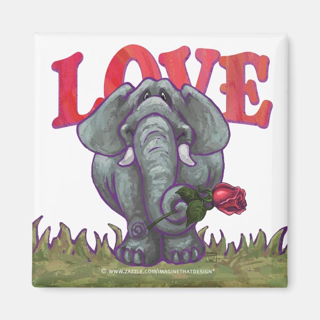Elefant Valentindagen Magnet (Framsidan)
