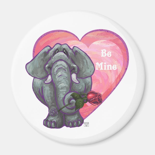 Elefant Valentindagen Magnet (Framsidan)