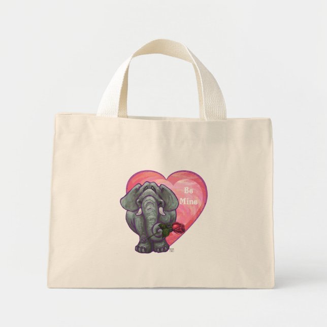 Elefant Valentindagen Mini Tygkasse (Framsidan)