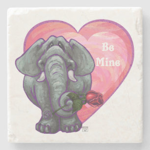 Elefant Valentindagen Stenunderlägg