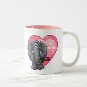Elefant Valentindagen Två-Tonad Mugg