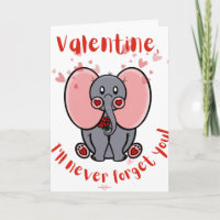 Elefant Valentinens dagskort