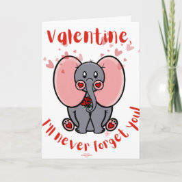 Elefant Valentinens dagskort Kort