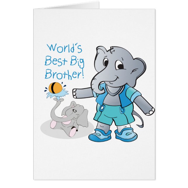 Elefant världs bäst storebror hälsningskort (Framsidan)