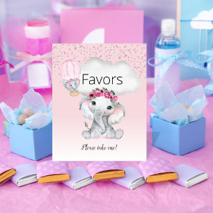 Elefant varmluftsballong Baby Shower presenter Poster