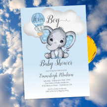 Elefant varmluftsballong Det är en pojke Baby Show