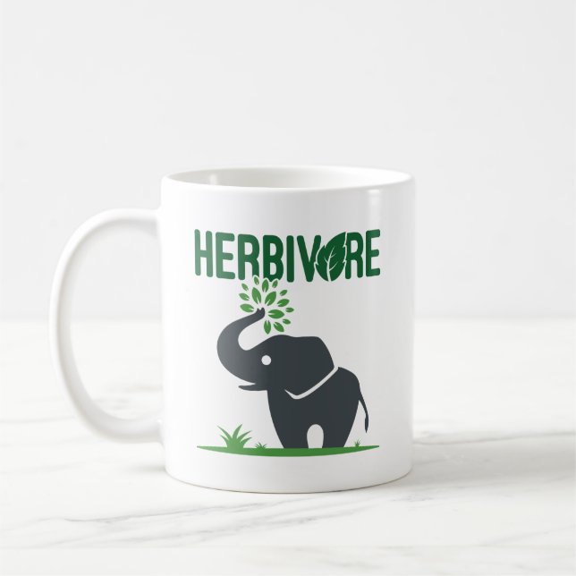 Elefant växtätare växtätande kaffemugg (Vänster)