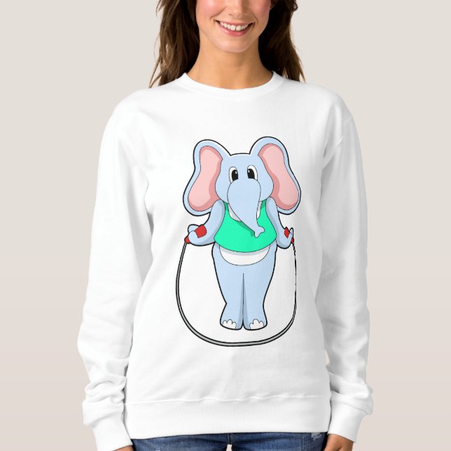 Elefant vid Fitness med Skipping rope.PNG T Shirt (Framsida)