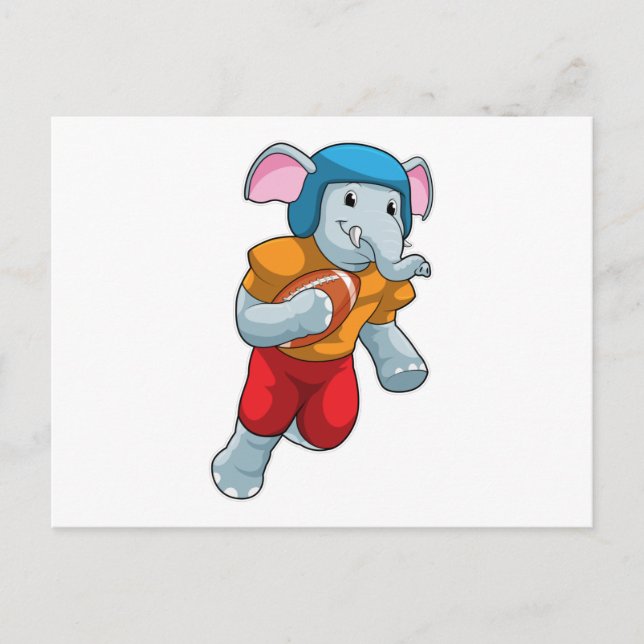 Elefant vid fotbollsidrott vykort (Framsida)