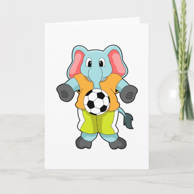 Elefant vid fotbollssporter kort (Framsida)