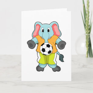 Elefant vid fotbollssporter kort