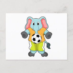Elefant vid fotbollssporter vykort