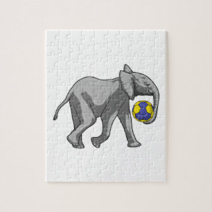Elefant vid handboll pussel