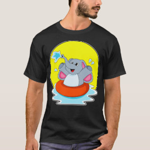 Elefant vid simning med livboj t shirt