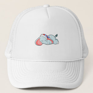Elefant vid Sleeping med Sleepyhead Keps