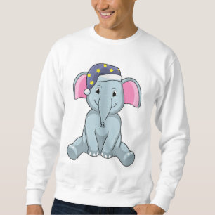 Elefant vid sömn med nattskydd lång ärmad tröja