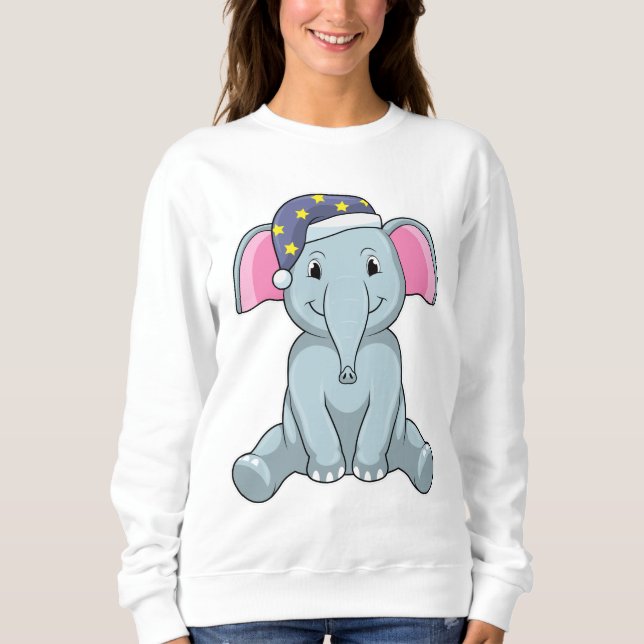 Elefant vid sömn med nattskydd t shirt (Framsida)