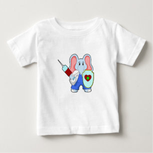 Elefant vid vaccinering med spruta t shirt