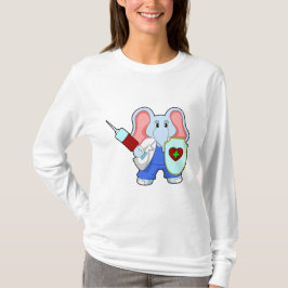 Elefant vid vaccinering med spruta t shirt