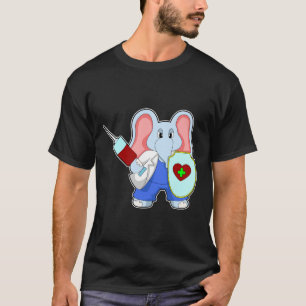 Elefant vid vaccinering med spruta t shirt