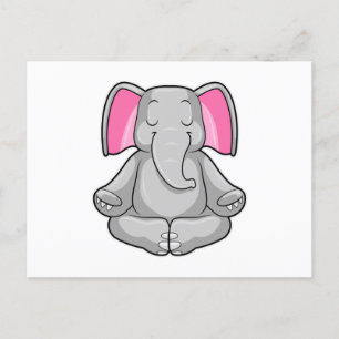 Elefant vid yoga i korsbenställning vykort