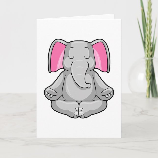Elefant vid yoga i siddhasana kort (Framsida)