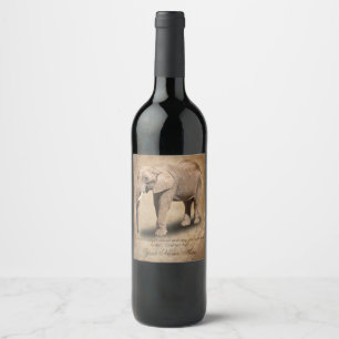 ELEFANT VINFLASKA ETIKETT