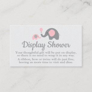 Elefant Visning Shower Inserts in Rosa and Grått Tilläggskort