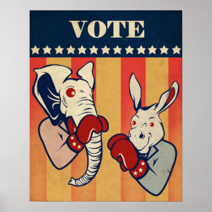 Elefant vs. åsna poster