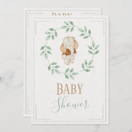 Elefant Watercolor WandeBaby Shower Inbjudningar