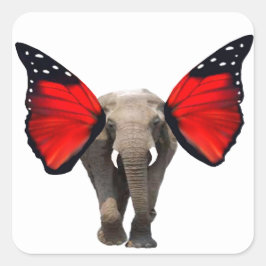 Elefant ytterförseglingar fyrkantigt klistermärke