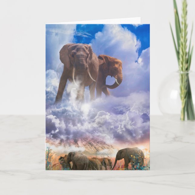 ELEFANTANDARNA PÅ Mount Kilimanjaro Kort (Framsida)
