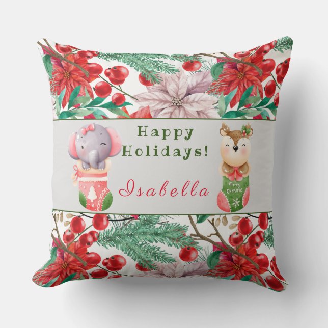 Elefantanpassning och Hjort Anpassa text och Namn  Kudde (Framsida)