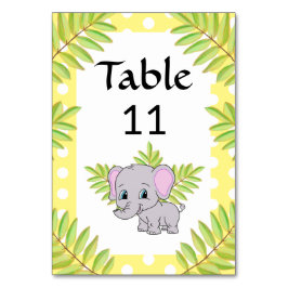 Elefantavent Cute Gender Neutral Theme Baby Shower Bordsnummer